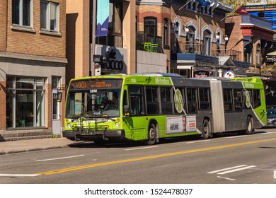 Quebec City, Canada - 5 October 2019: A RTC Bus On Rene Levesque Bld.