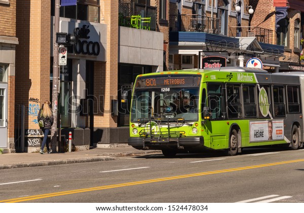 Quebec City, Canada - 5 October 2019: A RTC Bus on\
Rene Levesque Bld.