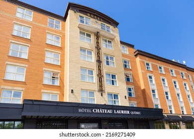 Quebec City, Quebec, Canada, June 19, 2022 - Facade Of The Four-star 1975 Hotel Château Laurier Located Near Old Town