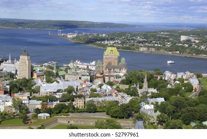 Quebec City Skyline, Aerial View, Canada