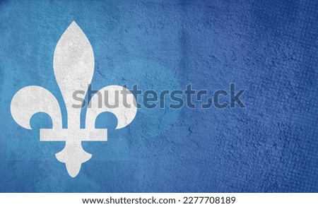 Quebec Province Fleur de Lys emblem abstract background. Quebec is a province of Canada country. Concrete texture background