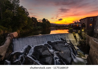 Quechee Vermont Waterfall Sunset