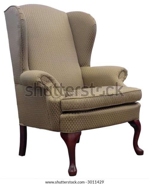 Queen Anne Style Wing Chair Cherry Objects Interiors