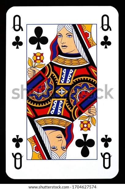 Queen Clubs Playing Card Isolated On Stock Photo 1704627574 | Shutterstock
