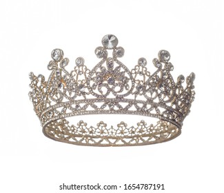 Queen Crown Over White Background