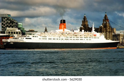 The Queen Elizabeth II Cruise Ship Docks At The Liverpool Waterfront On Her Last Ever Journey Round The British Isles