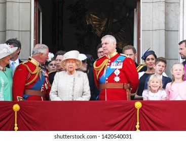 Queen Elizabeth And Prince Andrew London Uk 8June 2019- Meghan Markle Prince Harry George William Charles Andrew At Trooping The Colour Royal Family Buckingham Palace Stock Photo Press