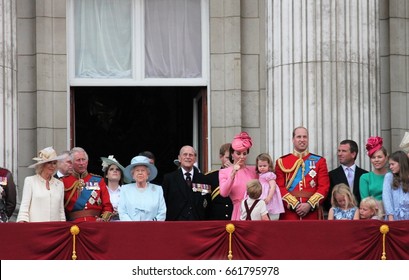 Queen Elizabeth & Royal Family, Buckingham Palace, London, UK-June 17 2017- Trooping The Colour Prince George, William, Harry Philip Charles Balcony Queen Elizabeths Birthday -stock Photo Image Press
