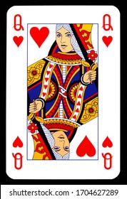 Queen Hearts Playing Card Isolated On Stock Photo 1704627289 | Shutterstock