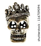 queen or king skull with crown. halloween background