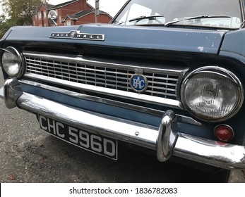 Queens Drive Liverpool UK. October 19 2020. Front view of a classic Vauxhall Viva HA from the mid 1960s. - Shutterstock ID 1836782083