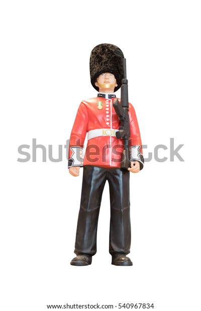 Queens Guard Statue Traditional Uniform Weapon Stock Photo - 