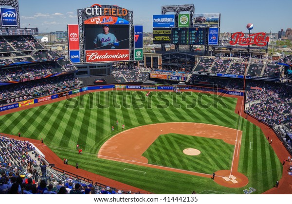 Queens, New York - 3 May 2015: Citi Field stadium
located in Flushing Meadows Corona Park and home of the New York
Mets.