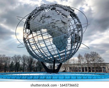 Queens, New York - December 12, 2018: Flushing Meadows Corona Park Unisphere Sculpture
