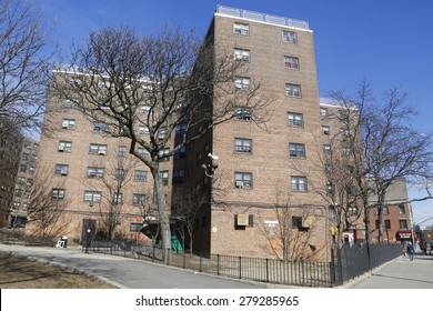 QUEENS, NEW YORK - MARCH 24, 2015: New York City Housing Authority Public Housing  In Astoria