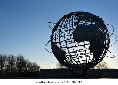 Queens, New York/ United States - March 17, 2019: Unisphere in Flushing Meadows corona Park