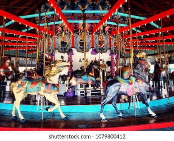 Queens, New York/USA - 04/28/2018: Forest Park Carousel