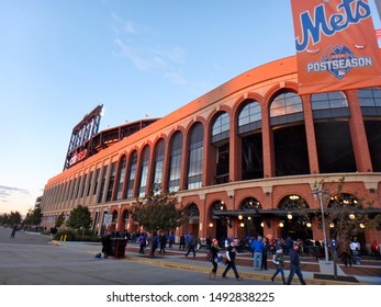 Queens, NY - October 17 2015: Exterior Of Citi Field During Game 1 Of The 2015 National League Championship Series