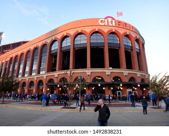 Queens, NY - October 17 2015: Exterior Of Citi Field During Game 1 Of The 2015 National League Championship Series