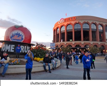 Queens, NY - October 17 2015: Exterior Of Citi Field During Game 1 Of The 2015 National League Championship Series