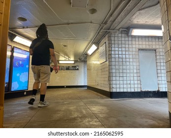 Queens, NY  USA - June 1, 2022: New York City, Exit Of Vernon Jordan Queens Subway Stop