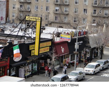 Queens, NY / USA - March 10, 2012: Shops On Queens Boulevard In Sunnyside