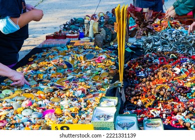 QUEENS, UNITED STATES - Jul 26, 2021: Some Handmade Jewelry At The Astoria Street Fair In Queens, USA