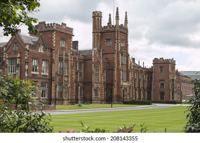 Queens University In Belfast With Clouds