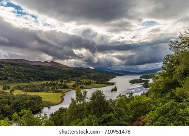Queens View, Loch Tummel, Tummel Valley, Pitlochry, Perth Scotland with Schiehallion in the background.