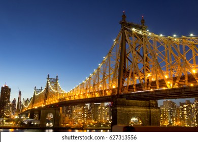 Queensboro Bridge At Sunset, Queens; New York