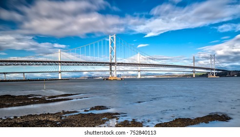 Queensferry Crossing And Forth Road Bridge