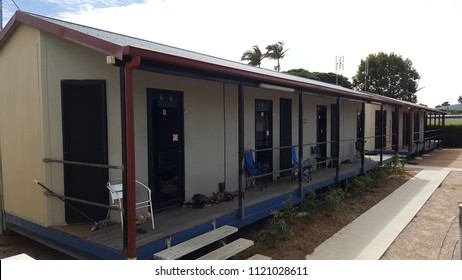 QUEENSLAND, AUSTRALIA - JUNE 25, 2018: Inside Backpacker Hostel For Living While Working Farm Jobs At Silver Link Big 4 Holiday Parks, Ayr, Queensland, Australia.  