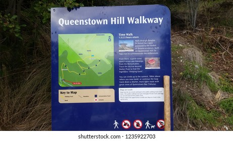 Queenstown Hill Hike Trail Head Sign 