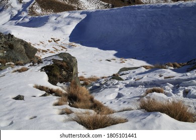 Queenstown Ski Mountains. White Winter. New Zealand.