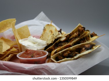 Quesadilla and chips