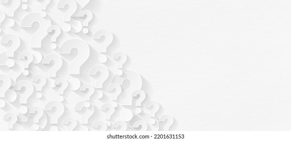 Question mark design with copy space on white background