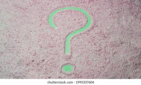 The question mark is green