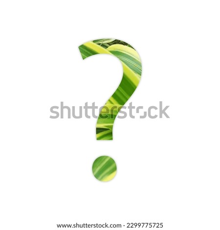 Question mark icon design, with plant texture, on white background.