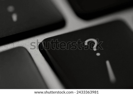 the question mark key is a standard feature on computer keyboards and is used to type the question mark punctuation mark.