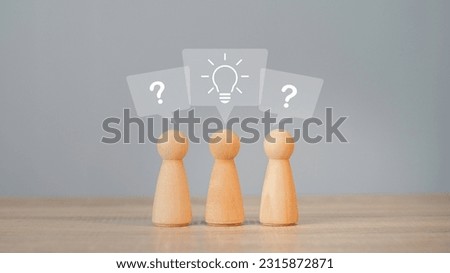 Question mark and light bulb idea in text box, What is your reason concept. Business answer and analysis, problem ask, interrogation, Leader brainstorming with copy space on grey background.