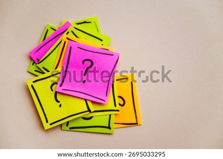 Question mark on  sticky notes
