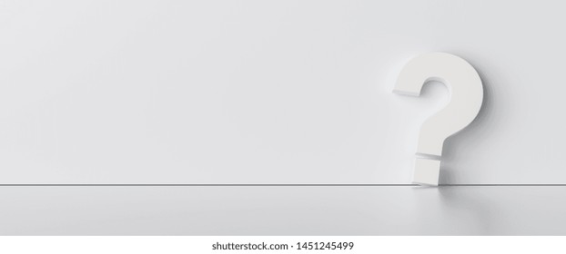 Question mark on white wall background  - FAQ Concept image