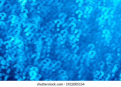 Question mark shaped bokeh. Combined with blue background.