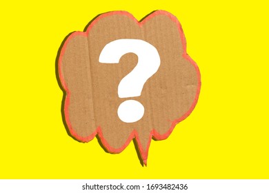 Question mark speech bubble isolated on yellow background