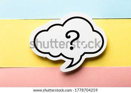Question mark speech bubble with shadow for your edit.