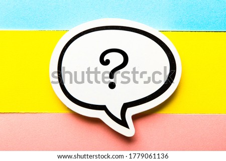 Question mark speech bubble with shadow for your edit.