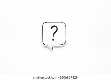 Question mark speech bubbles top view. FAQ concept.