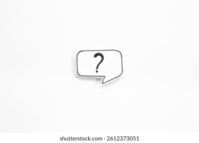 Question mark speech bubbles top view. FAQ concept. - Powered by Shutterstock - Get 15% off with code: PIKWIZARD15