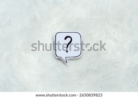 Question mark speech bubbles top view. FAQ concept.