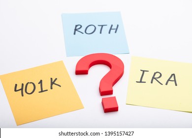 Question Mark With Text Of 401k, Roth And Ira